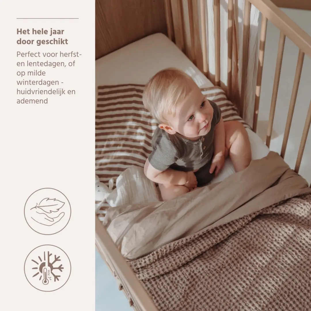 Meyco Baby Wiegdeken Taupe 75x100cm - 1.0 TOG