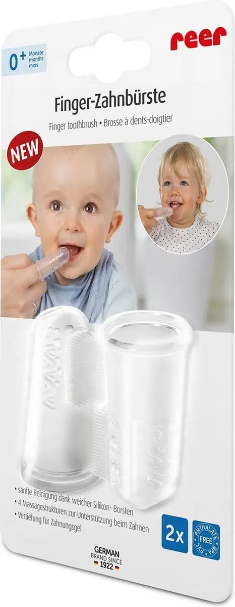 Reer Vinger Tandenborstel - 2 Stuks - Transparant