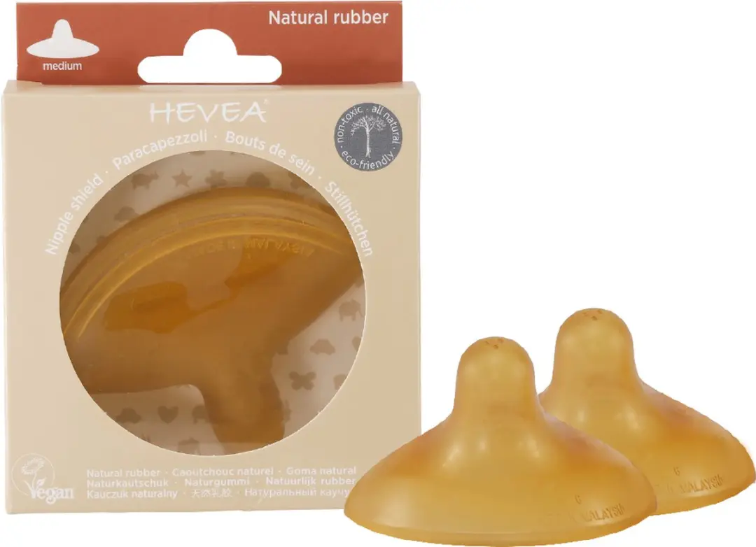 Hevea Nipple Shield Medium - 2 Stuks - Natuurlijk rubber