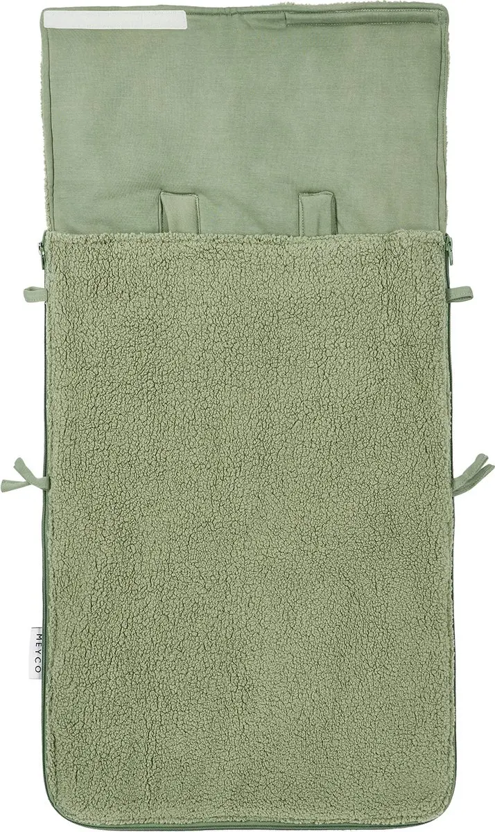 Meyco Baby Teddy Voetenzak - Olive Green 40x82cm