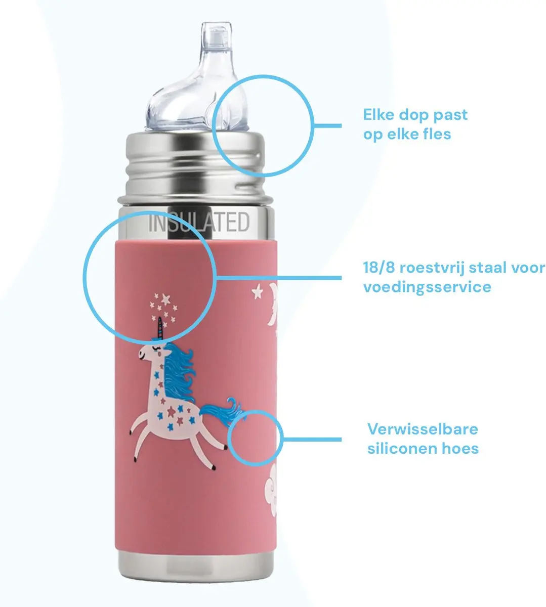 Pura Thermos Tuitfles 260ml - Roze Unicorn