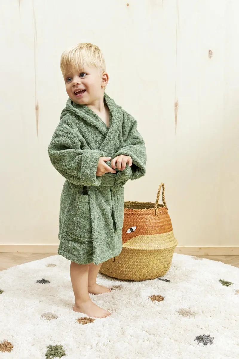 Meyco Baby Uni Badjas - Forest Green - 98/104