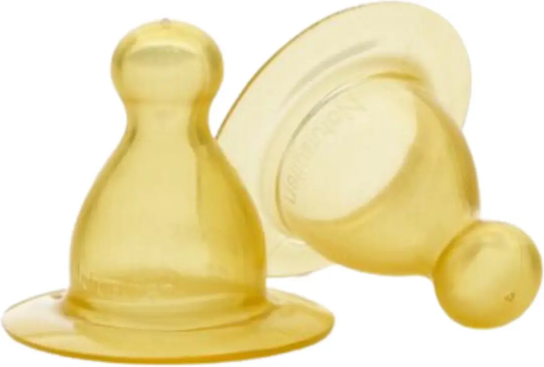 Natursutten Rubberen Flesspenen Fast Flow - 2 Stuks - Geel
