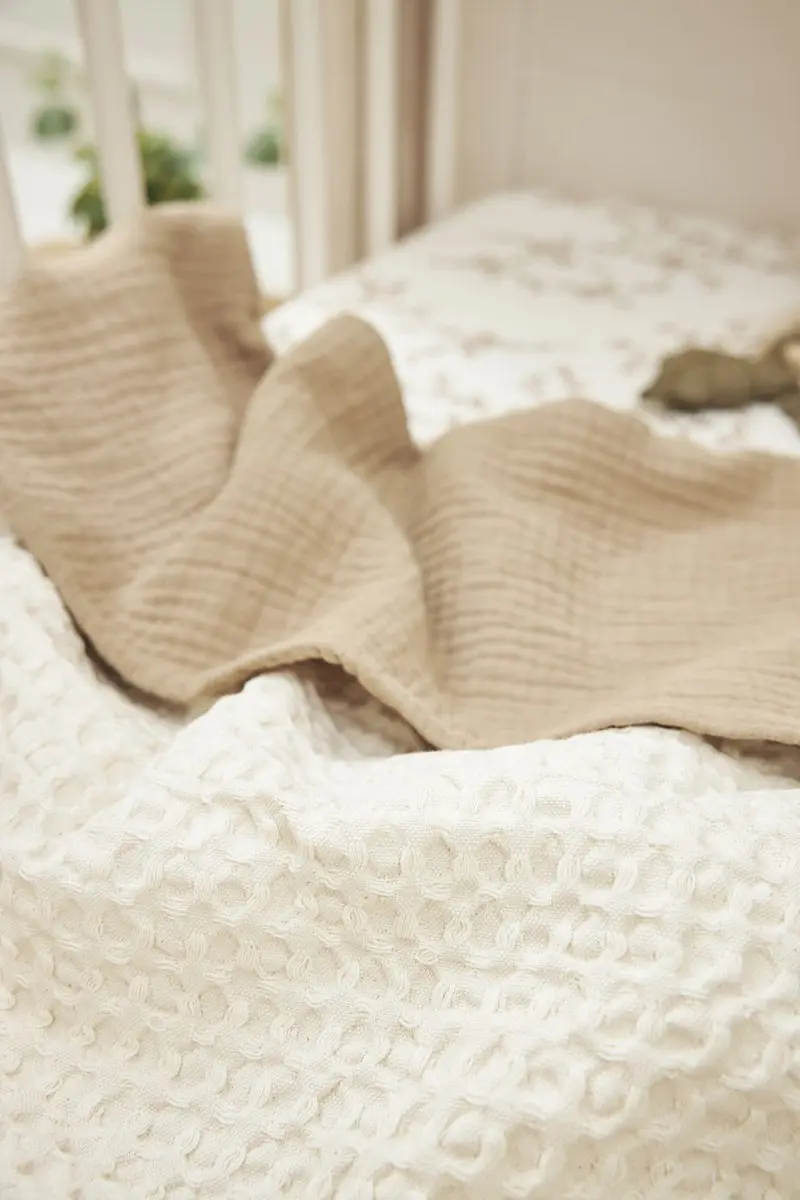 Meyco Baby Wafel Wiegdeken Nature 75x100cm - 1.0 TOG