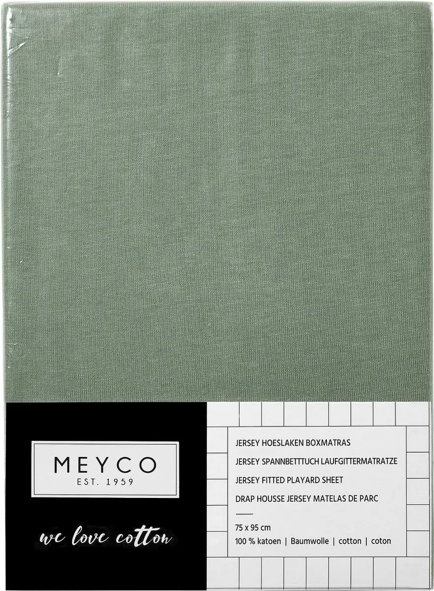 Meyco Baby Uni Hoeslaken Boxmatras 75x95cm - Forest Green - afbeelding 6 van 6