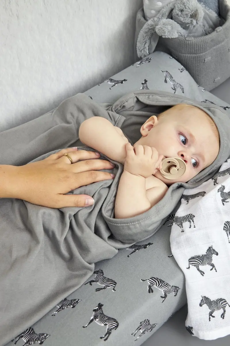Meyco Baby Cheetah Badcape - 2 Stuks - 80x80cm - Grijs