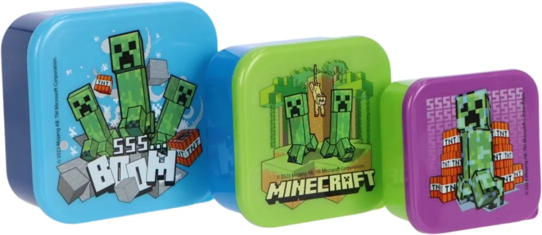 Minecraft Lunchset - Drinkfles, Lunchbox & Snackbox Meerkleurig