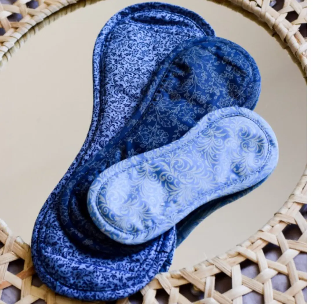Bamboolik Bio Satin Katoen Inlegkruisjes 3 Stuks - Geel/Blauw