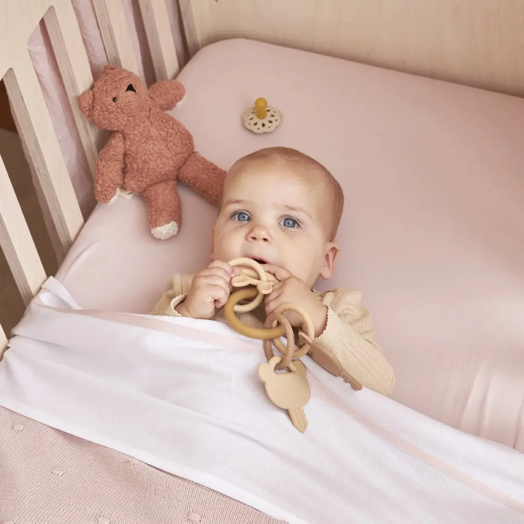 Meyco Baby Uni Hoeslaken Ledikant - 2 Stuks 60x120cm - Soft Pink - afbeelding 6 van 6