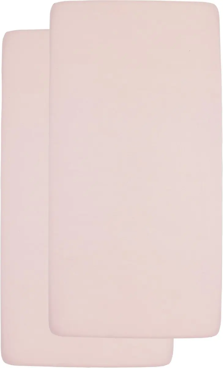 Meyco Baby Uni Hoeslaken Ledikant - 2 Stuks 60x120cm - Soft Pink