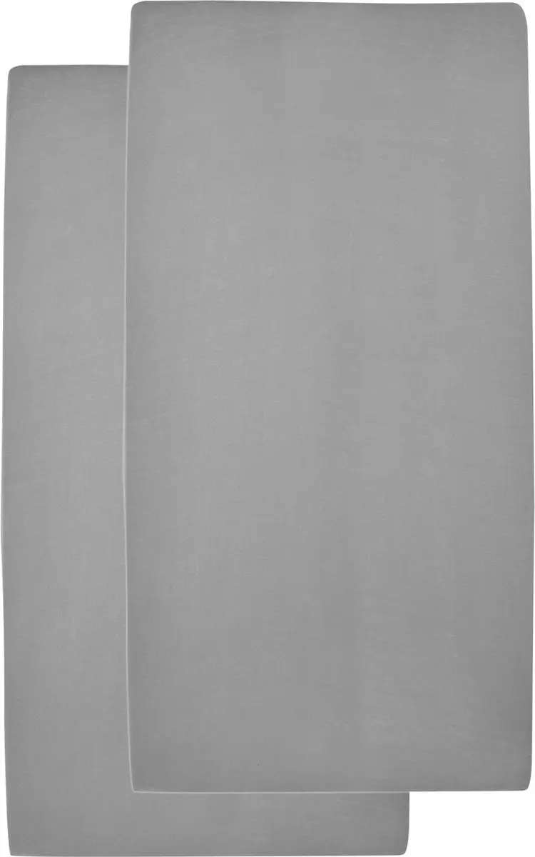 Meyco Baby Uni Hoeslaken Ledikant - 2 Stuks 60x120cm - Grijs