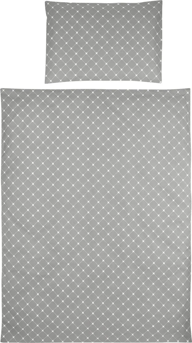 Meyco Baby Louis Dekbedovertrek Ledikant 100x135cm - Grijs