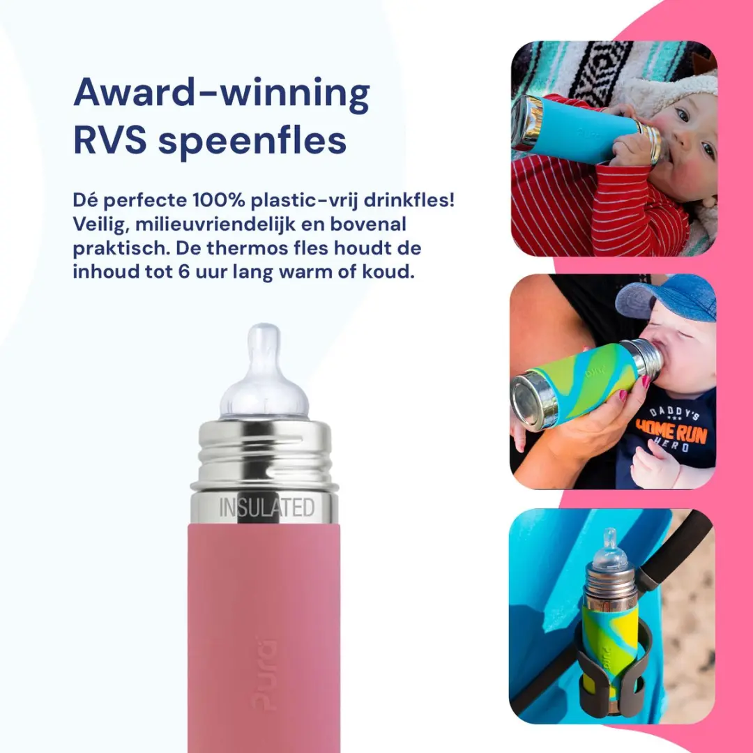 Pura Thermos Speenfles 260ml - Roze