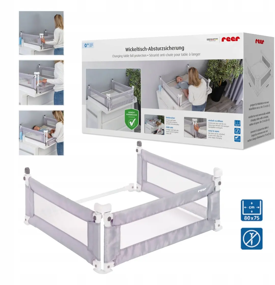 Reer Aankleedkussen Barrière 80x75cm - Grijs