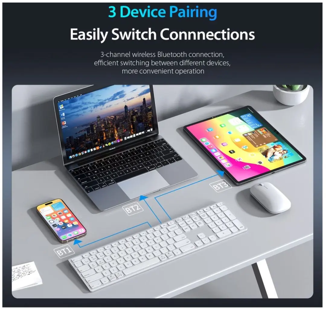 Dux Ducis Universeel Bluetooth Toetsenbord Wit