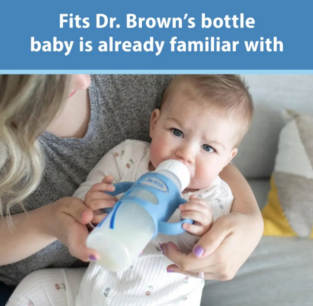 Dr. Brown's Siliconen Flessenhandgrepen Smalle Babyflessen - 3 Stuks - Zwart/Roze/Ecru