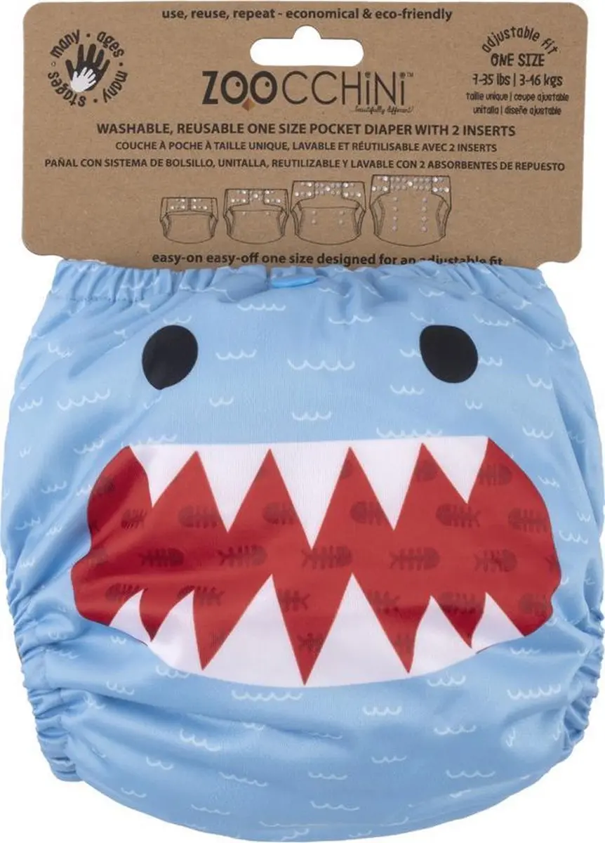 Zoocchini Herbruikbare Luier Sherman the Shark