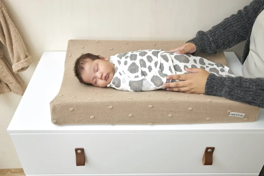 Meyco Baby Mini Knots Aankleedkussenhoes Sand 50x70cm