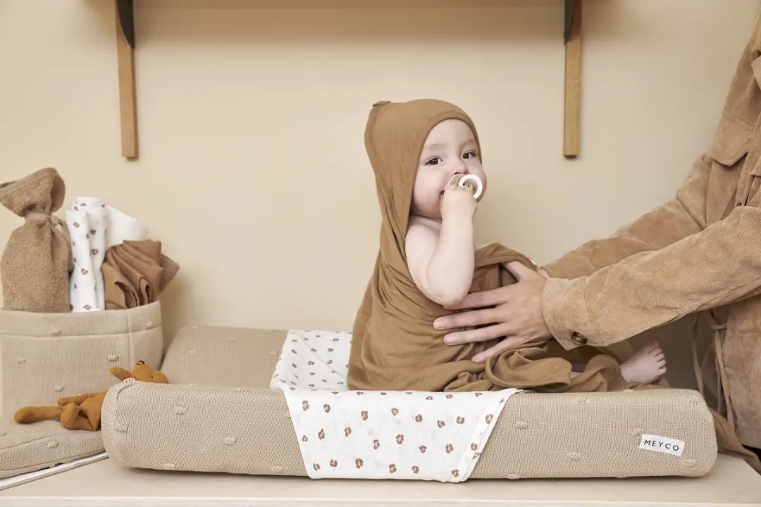 Meyco Baby Mini Knots Aankleedkussenhoes Sand 50x70cm