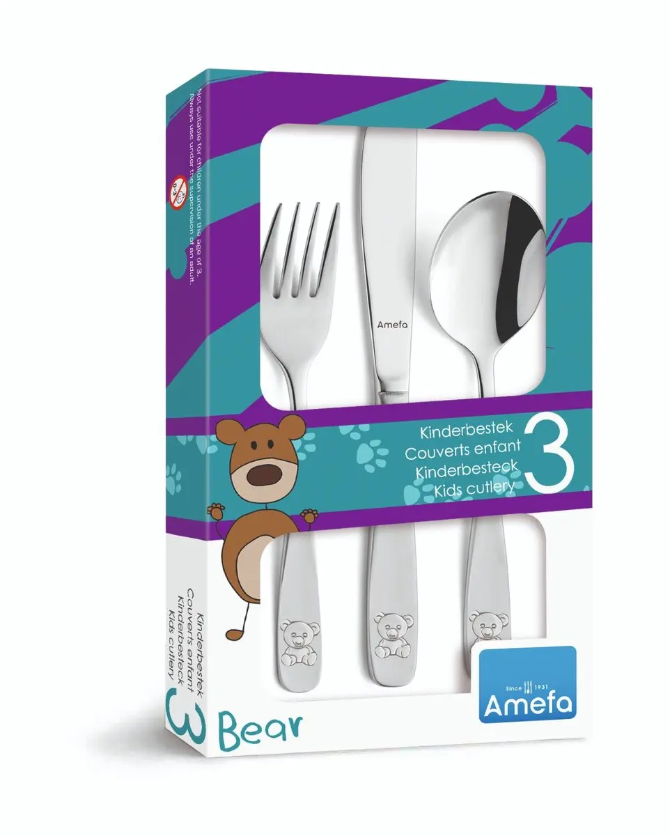 Amefa Kinderbestekset Bear 3-delig