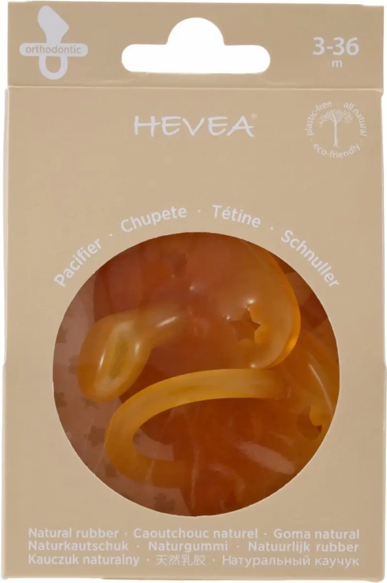 Hevea Orthodontische Speen 2-delig - 6-36 maanden - Geel