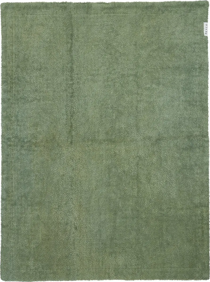 Meyco Baby Wafel Teddy Deken 100x150cm - 2.0 TOG - Olive Green