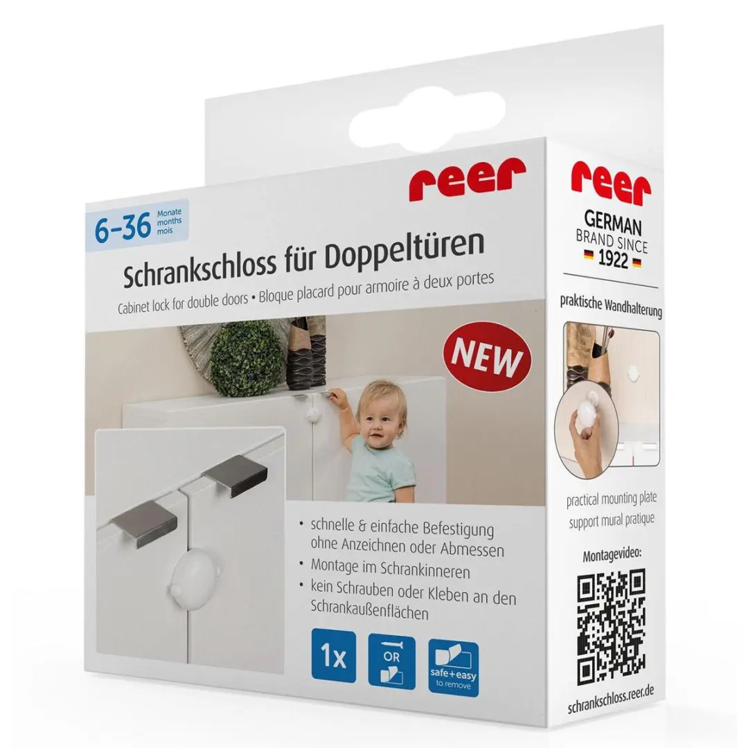 Reer Kastslotje voor dubbele deuren - Wit
