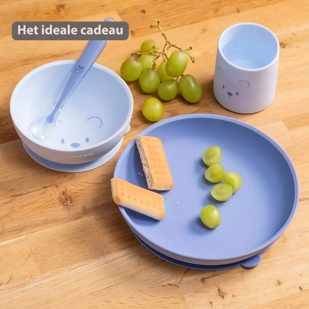 Nattou Mealtime Beer Serviesset - 4 Stuks Blauw