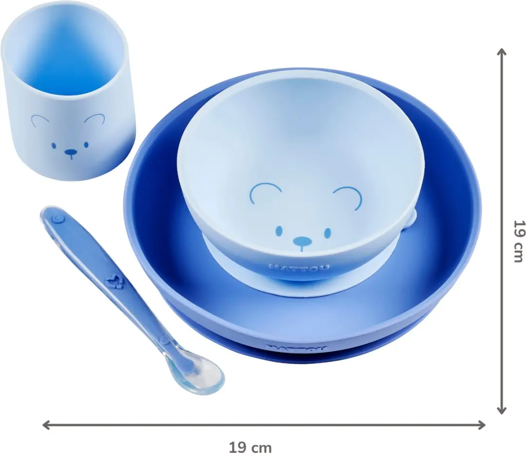 Nattou Mealtime Beer Serviesset - 4 Stuks Blauw