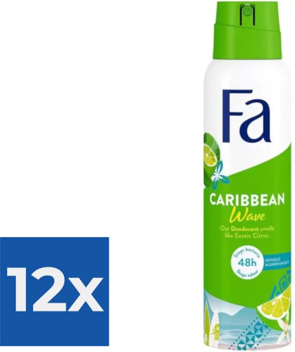 Fa Deospray Caribbean Lemon 150ml - 12 Stuks