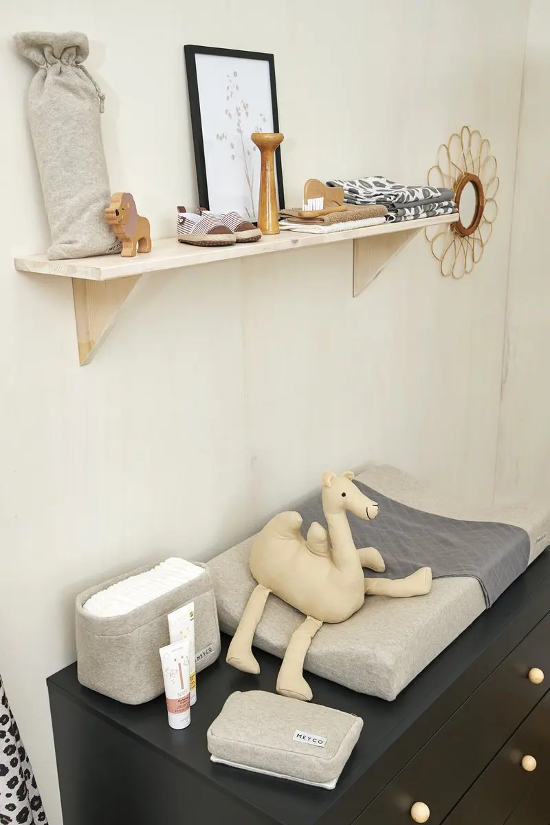 Meyco Baby Knit Basic Billendoekjesetui - Sand Melange