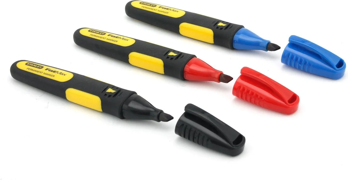 Stanley FatMax Markeerstift 0-47-315 - 3 Stuks Rood/Zwart/Blauw