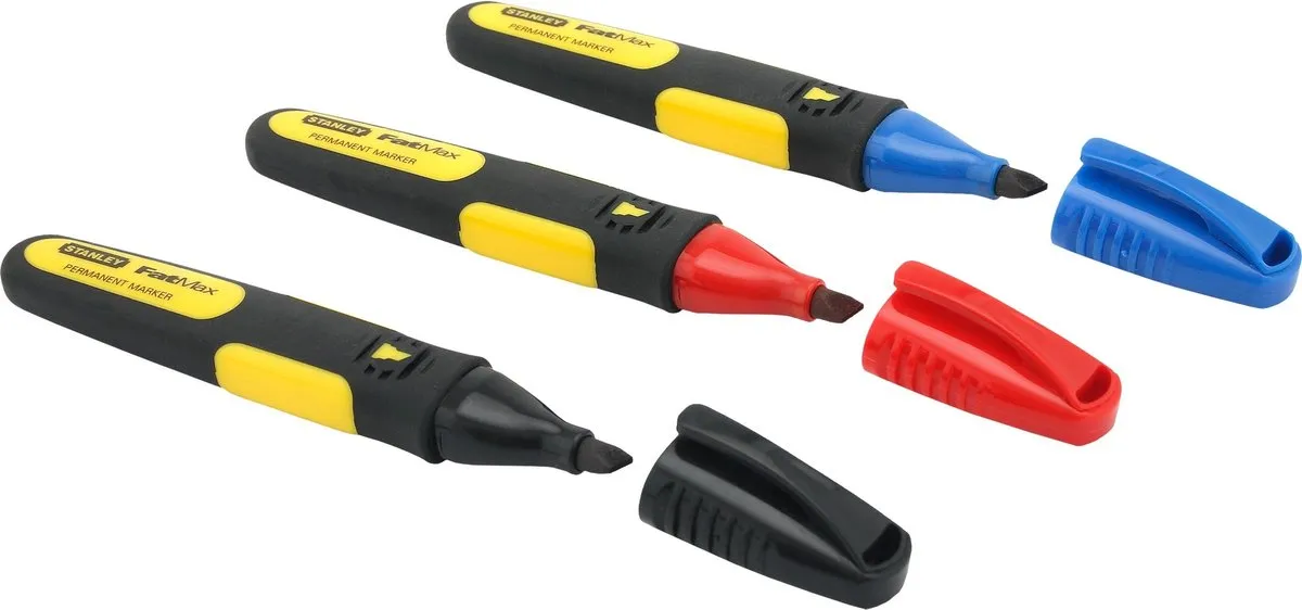 Stanley FatMax Markeerstift 0-47-315 - 3 Stuks Rood/Zwart/Blauw