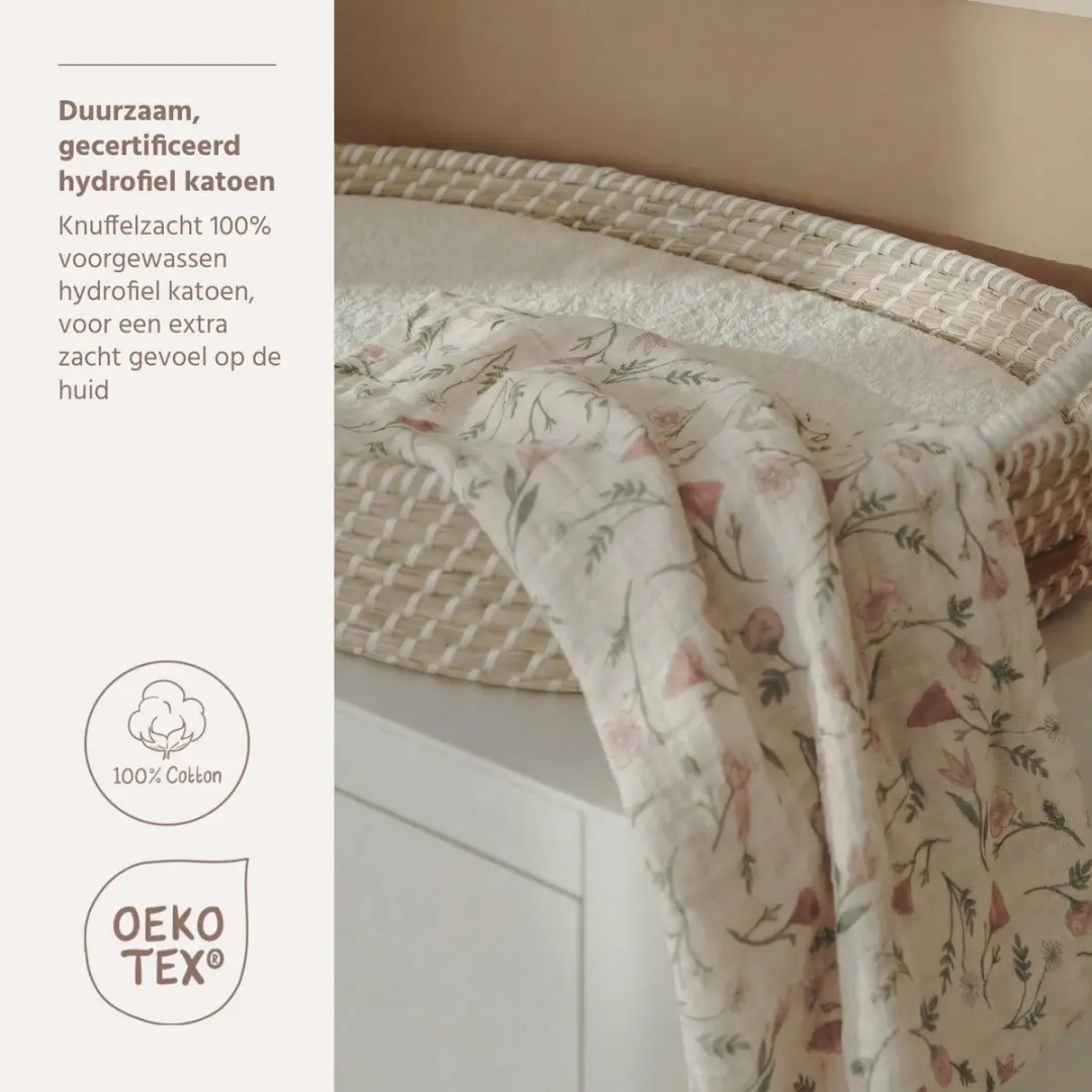 Meyco Baby Flower Hydrofiele Doeken 70x70cm - 2 Stuks