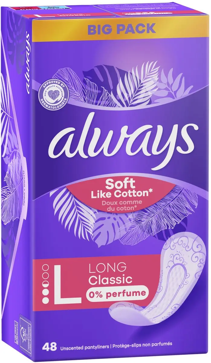 Always Soft Like Cotton Long Inlegkruisjes 48 Stuks - Wit