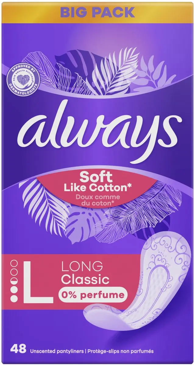 Always Soft Like Cotton Long Inlegkruisjes 48 Stuks - Wit