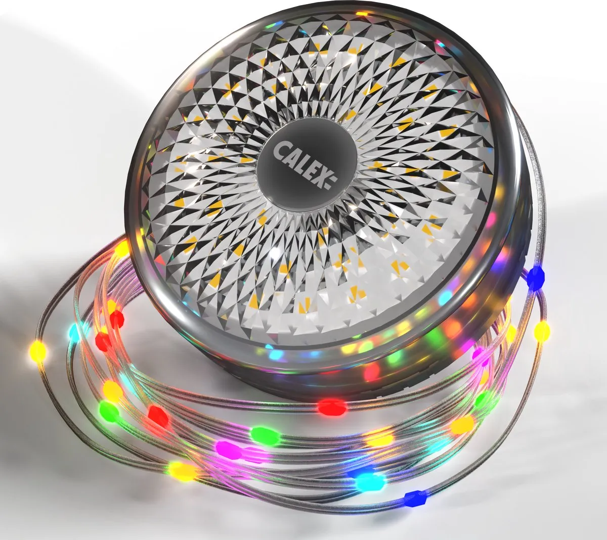 Calex Lichtsnoer 8m - Oplaadbaar RGBIC Campingverlichting - 11cm - Multicolor