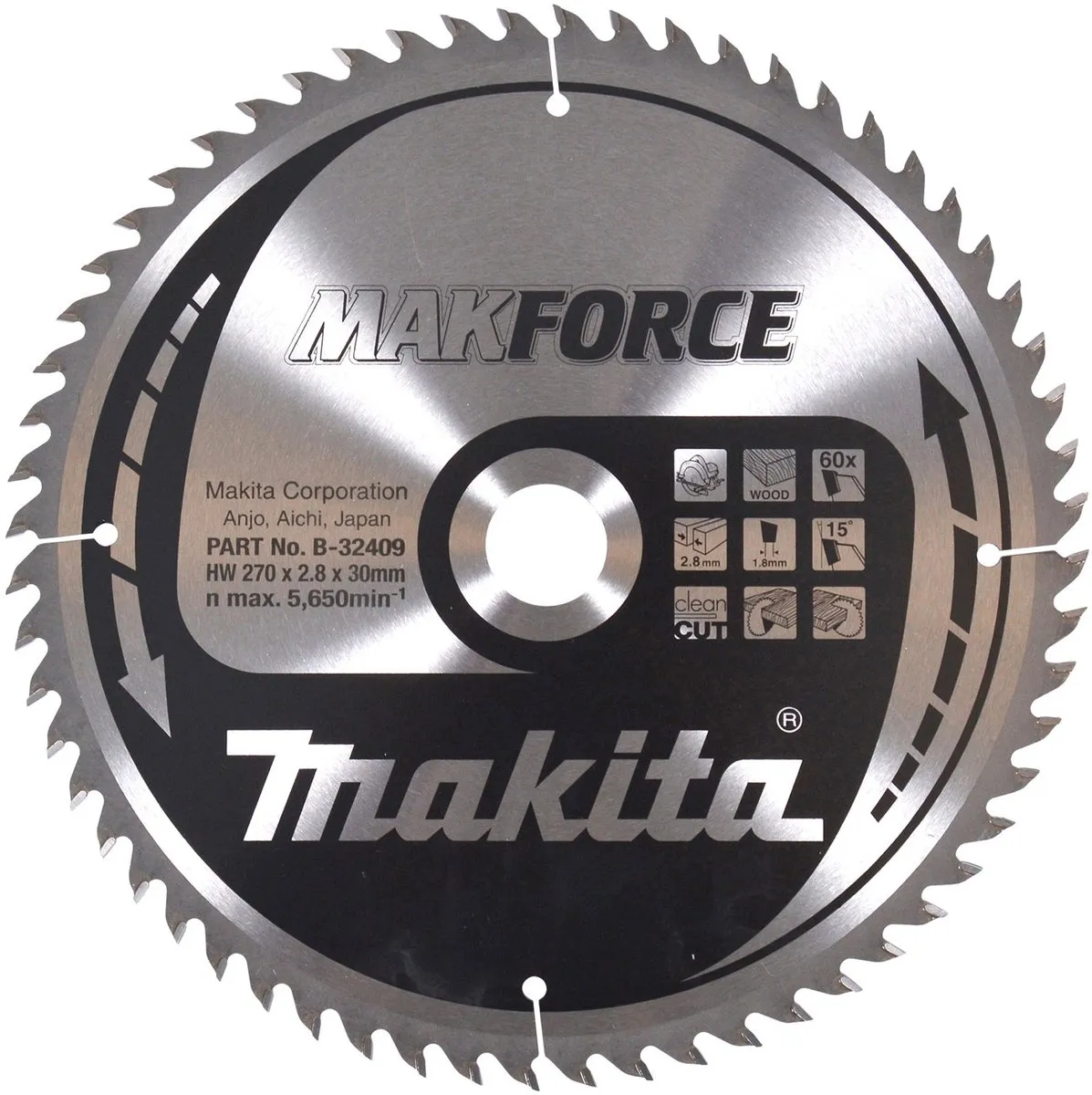 Makita B-32409 Houtzaagblad 60T - 270x30x2,8mm