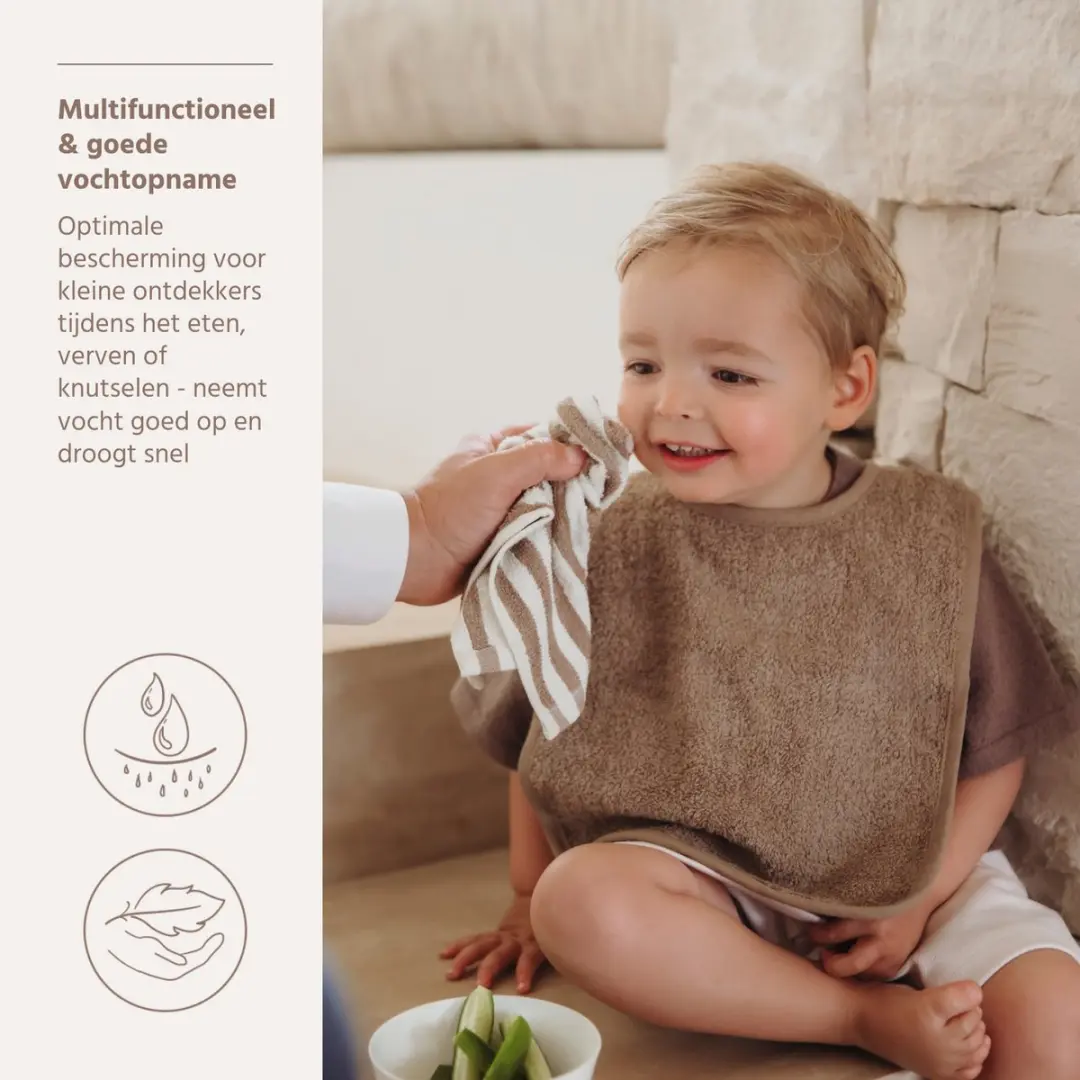 Meyco Baby Fat Stripe Slab Badstof - 3 Stuks - Taupe