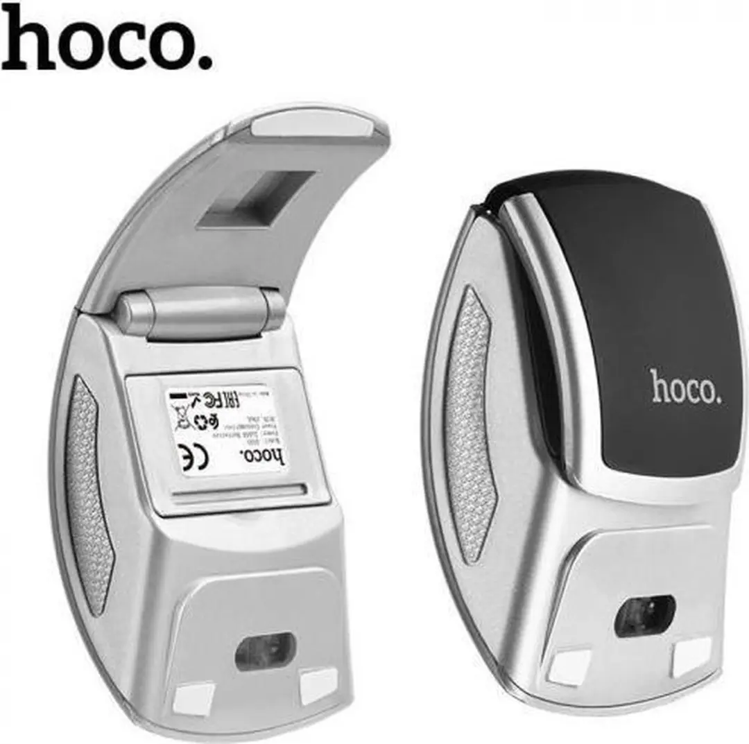 Hoco DI03 Opvouwbare Draadloze Muis - Zwart-zilver