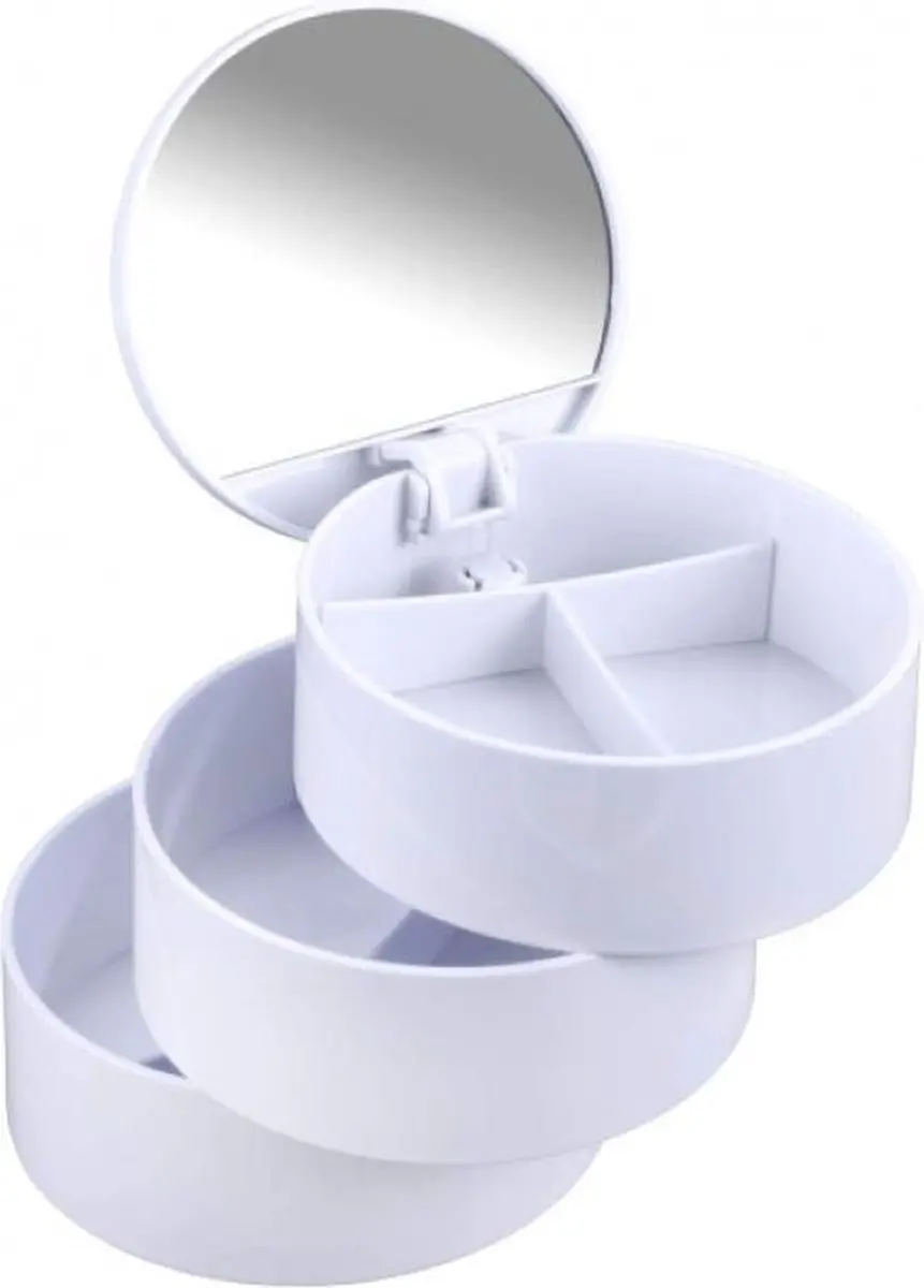 Wenko Cosmetica Organizer 34625 - 3 Lades - Ø13cm x 14,5cm - Wit