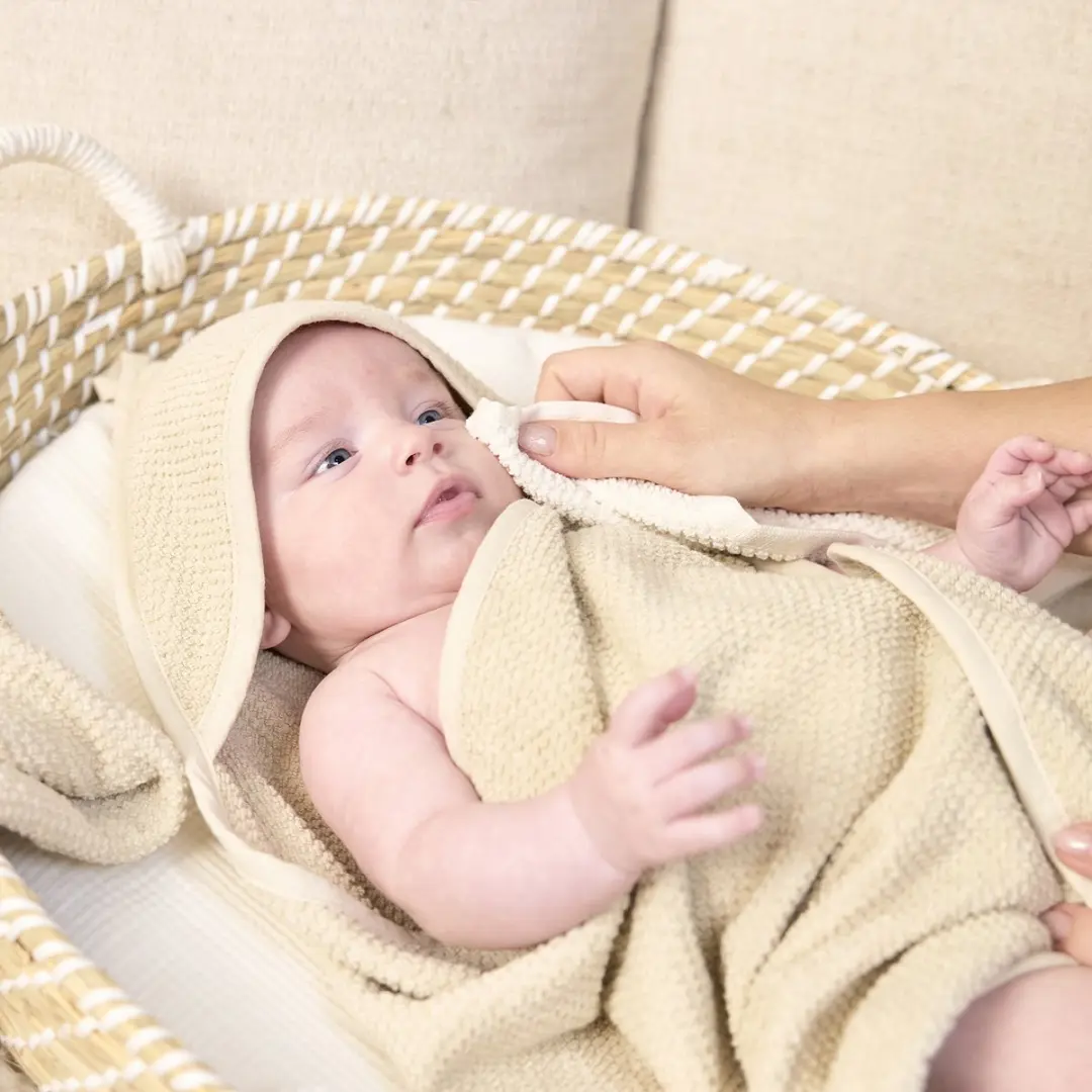Meyco Baby Popcorn Badcape 75x75cm - Soft Sand