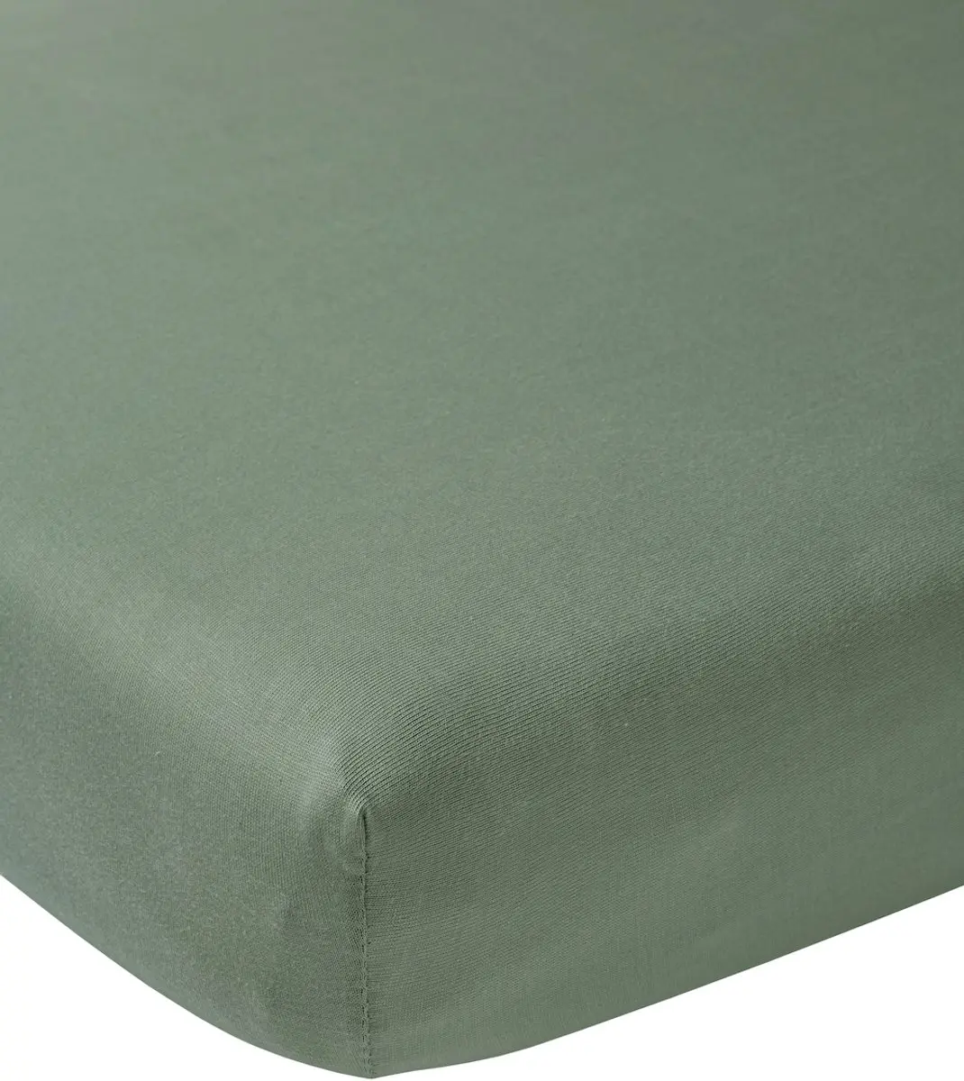 Meyco Home Uni Hoeslaken Eenpersoons 90x200cm - Forest Green