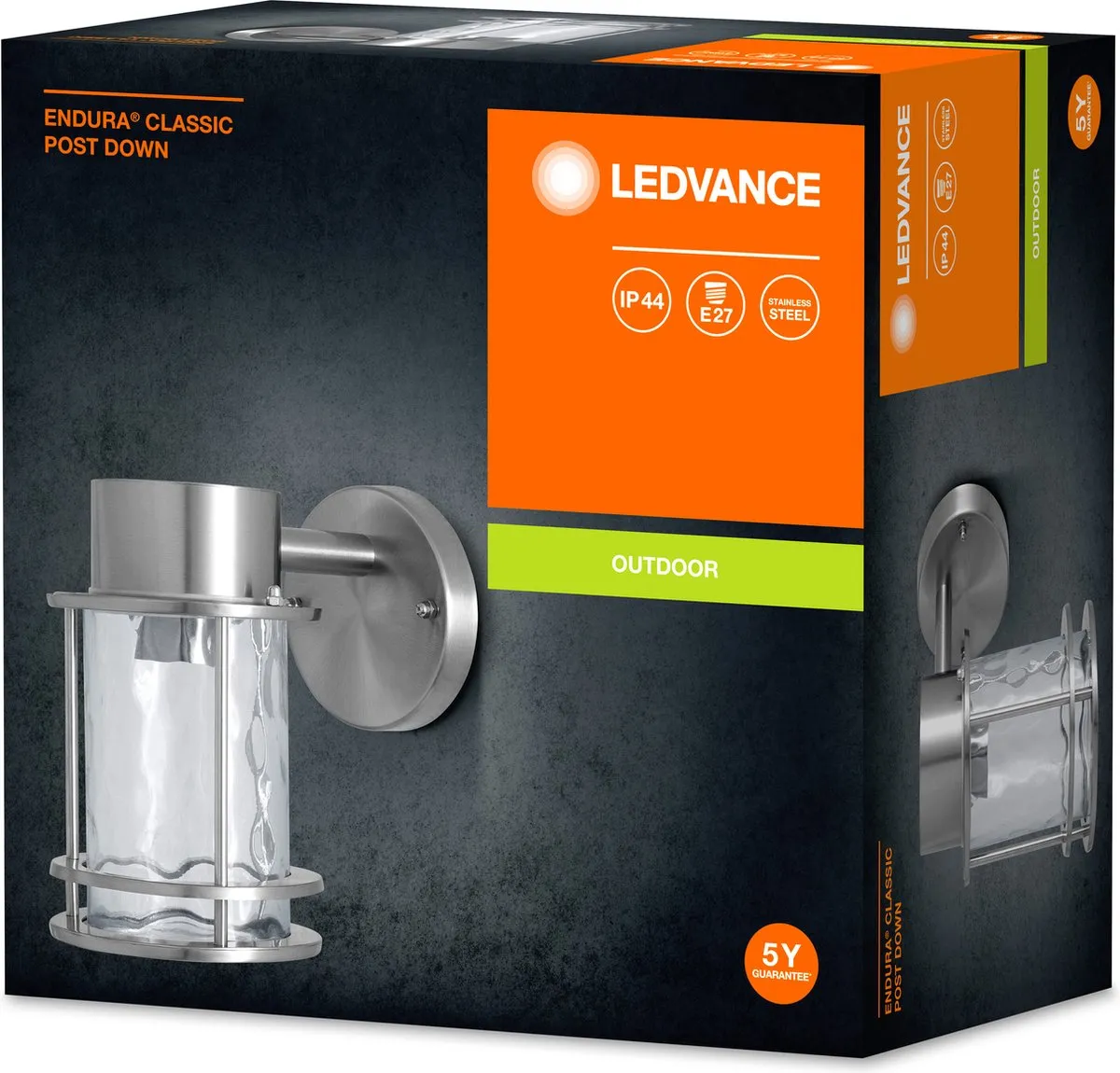 LEDVANCE Endura Classic Post Wandarmatuur - Staal - IP44 - afbeelding 6 van 6