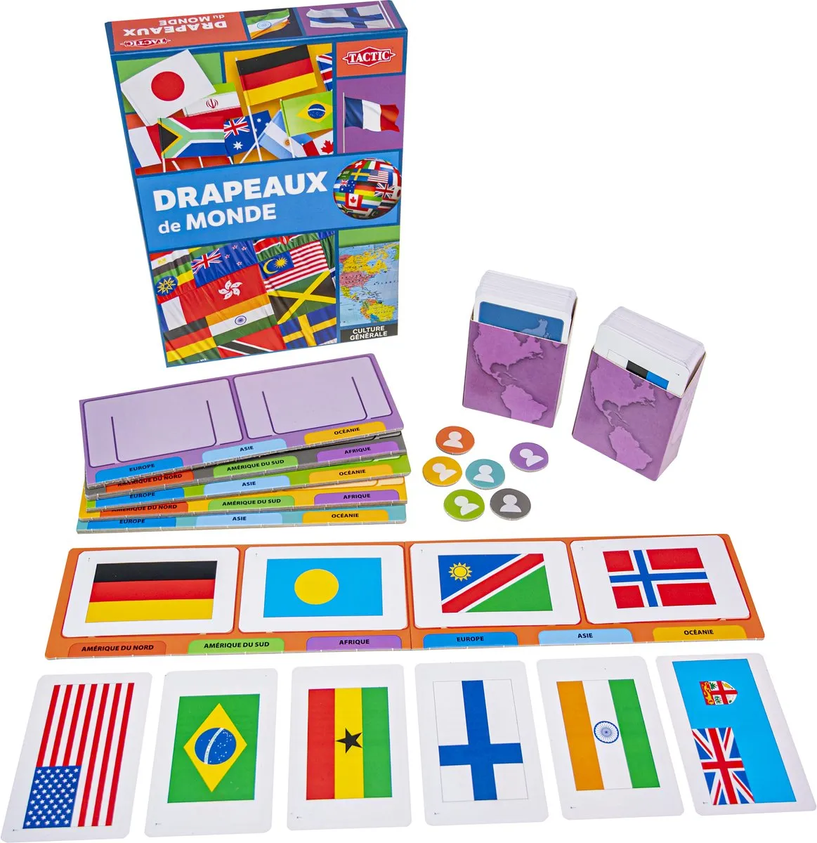 Tactic Drapeaux du Monde - 200 Kaarten - Wit - afbeelding 2 van 6