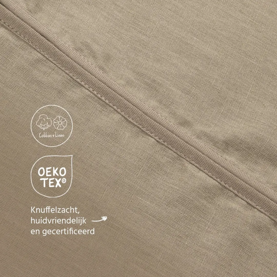 Meyco Baby Studio Collection Linnen Slaapoverall Jumper 104cm - Taupe