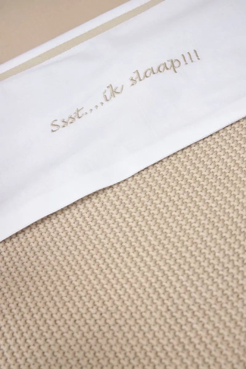 Meyco Baby Laken Ssst...ik slaap!! 100x150cm - Sand