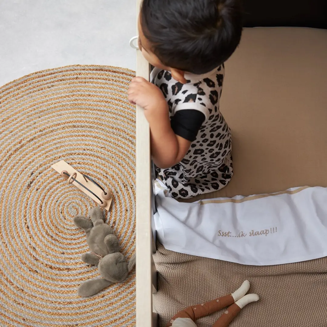 Meyco Baby Laken Ssst...ik slaap!! 100x150cm - Sand - afbeelding 6 van 6