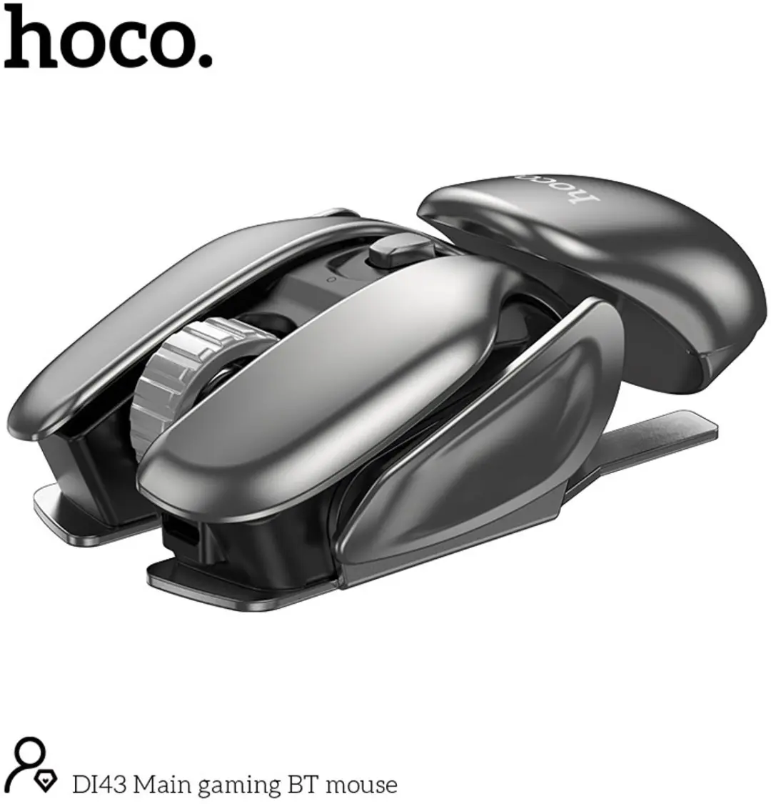 Hoco 6931474799500 Draadloze Muis - 1600 DPI - Metallic Zwart - afbeelding 6 van 6