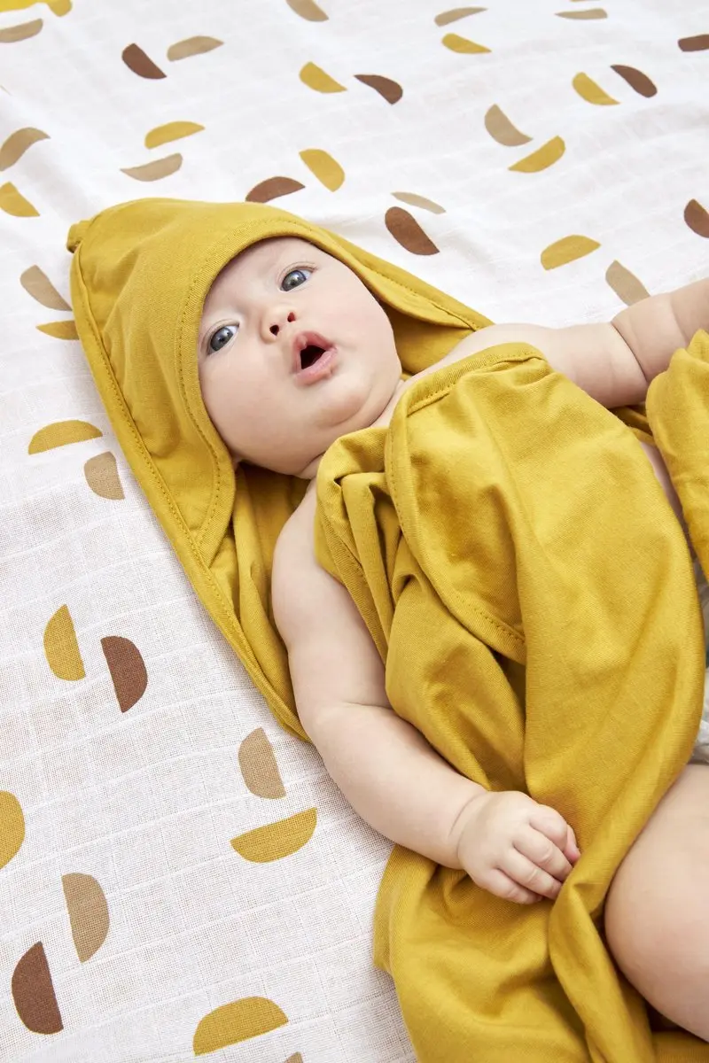 Meyco Baby Cheetah Badcape - 2 Stuks - Honey Gold 80x80cm